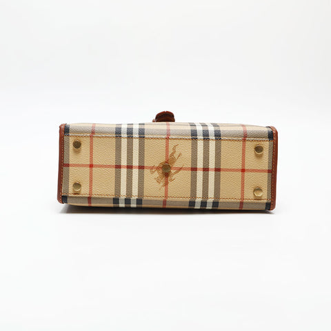 BURBERRY Nova Check Shoulder Out of Stock PVC Shoulder Bag beige WS13556