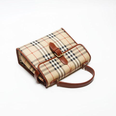 BURBERRY Nova Check Shoulder Out of Stock PVC Shoulder Bag beige WS13556