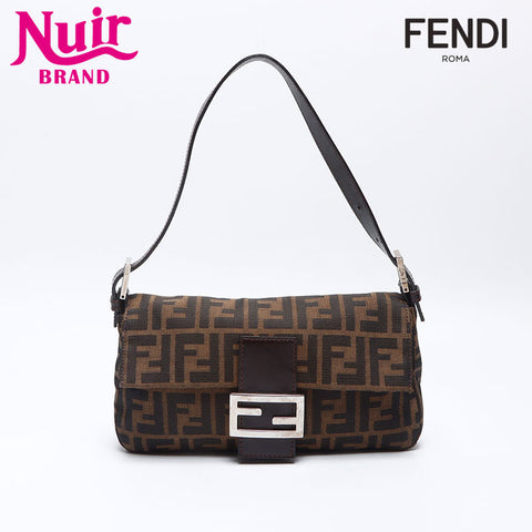 フェンディ FENDI ズッカ キャンバス マンマバケット ショルダーバッグ ブラウン WS13559