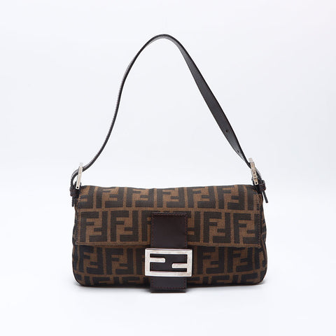 フェンディ FENDI ズッカ キャンバス マンマバケット ショルダーバッグ ブラウン WS13559