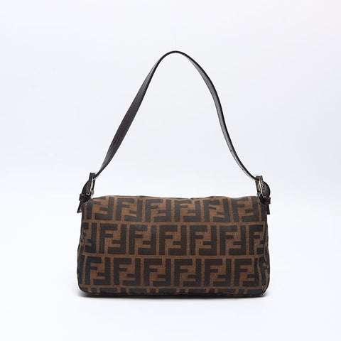 フェンディ FENDI ズッカ キャンバス マンマバケット ショルダーバッグ ブラウン WS13559