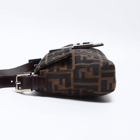 フェンディ FENDI ズッカ キャンバス マンマバケット ショルダーバッグ ブラウン WS13559
