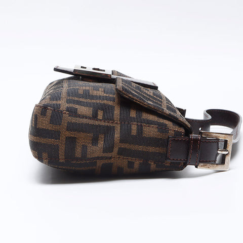 フェンディ FENDI ズッカ キャンバス マンマバケット ショルダーバッグ ブラウン WS13559
