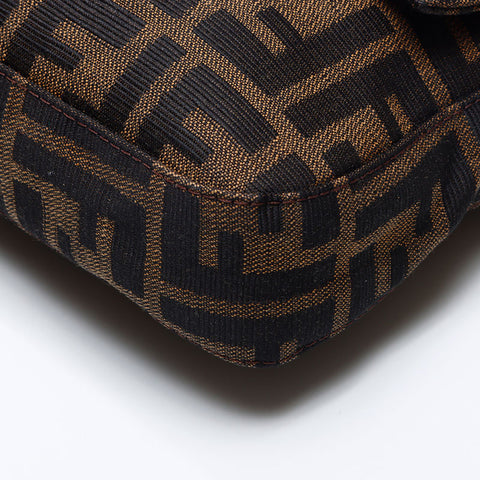 フェンディ FENDI ズッカ キャンバス マンマバケット ショルダーバッグ ブラウン WS13559
