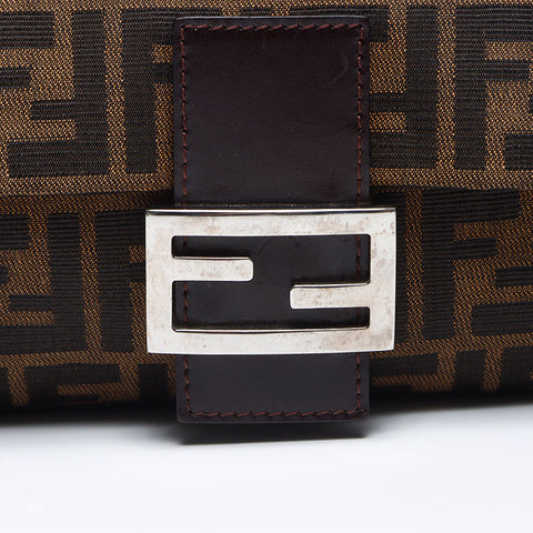 フェンディ FENDI ズッカ キャンバス マンマバケット ショルダーバッグ ブラウン WS13559