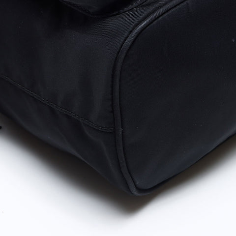 PRADA Triangle Logo Nylon Studs Mini Drawstring Bag Studs Shoulder Bag black WS13560