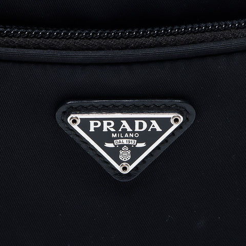 PRADA Triangle Logo Nylon Studs Mini Drawstring Bag Studs Shoulder Bag black WS13560