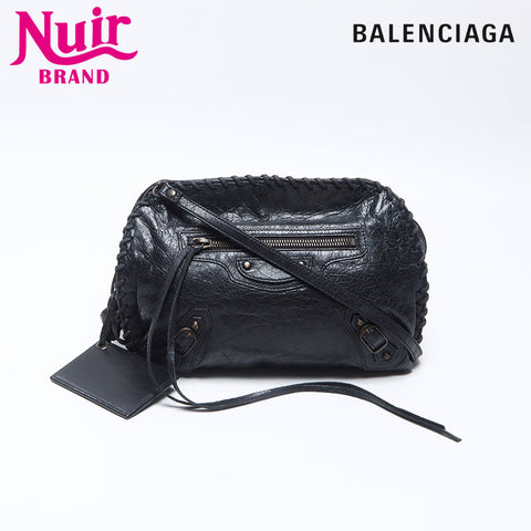 BALENCIAGA leather Shoulder Bag black WS13565