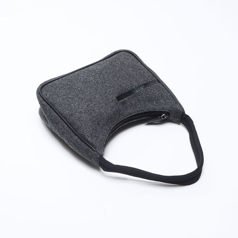 プラダ PRADA ウール ハンドバッグ グレー WS13566