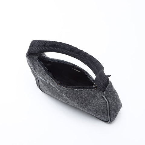 プラダ PRADA ウール ハンドバッグ グレー WS13566