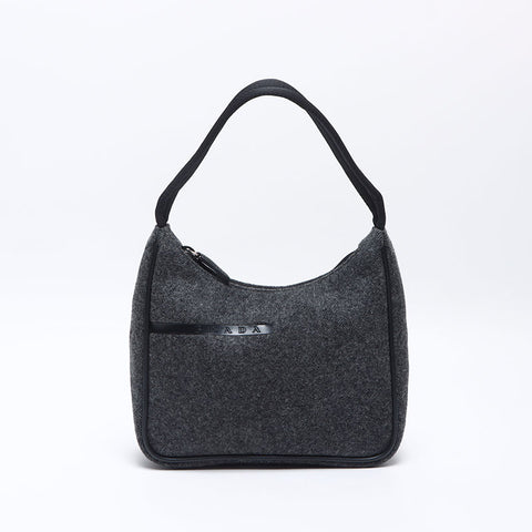 プラダ PRADA ウール ハンドバッグ グレー WS13566
