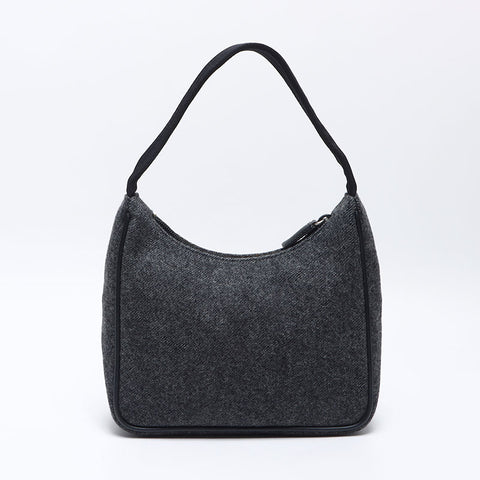 プラダ PRADA ウール ハンドバッグ グレー WS13566