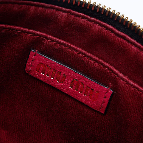ミュウ ミュウ Miu Miu キャンバス ロゴ 総柄 ショルダーバッグ ピンク WS13567