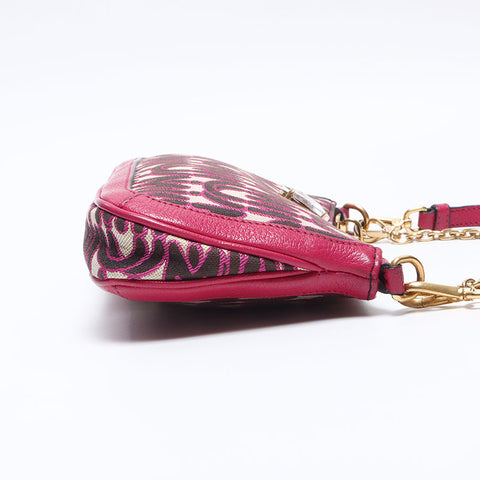 ミュウ ミュウ Miu Miu キャンバス ロゴ 総柄 ショルダーバッグ ピンク WS13567