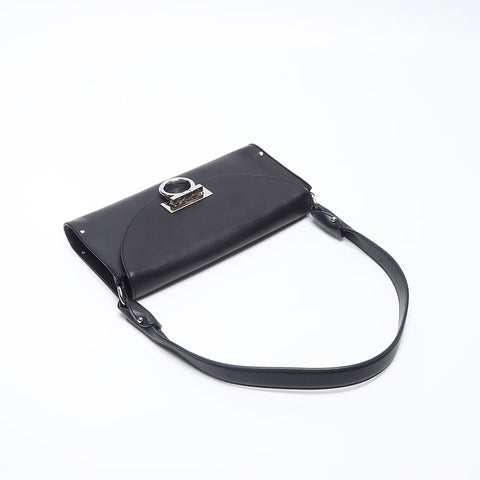 Salvatore Ferragamo Gancini leather Shoulder Bag black WS13568