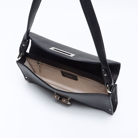 Salvatore Ferragamo Gancini leather Shoulder Bag black WS13568