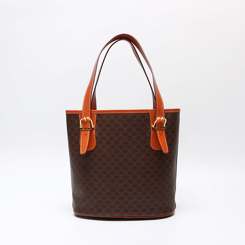 セリーヌ CELINE マカダム PVC バケットバッグ ショルダーバッグ ブラウン WS13570
