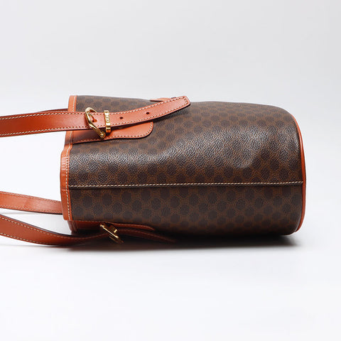 セリーヌ CELINE マカダム PVC バケットバッグ ショルダーバッグ ブラウン WS13570