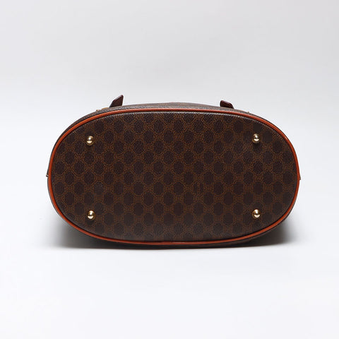 セリーヌ CELINE マカダム PVC バケットバッグ ショルダーバッグ ブラウン WS13570