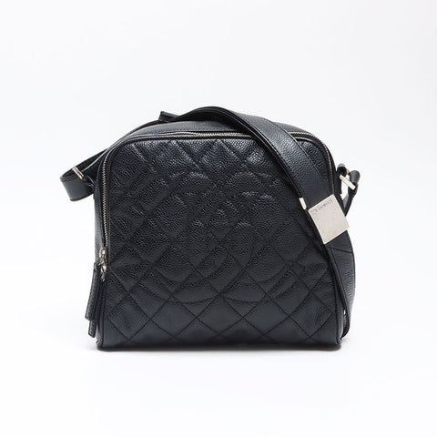 シャネル CHANEL キャビアスキン ココマーク 12番台 2008-2009 ショルダーバッグ ブラック WS13571
