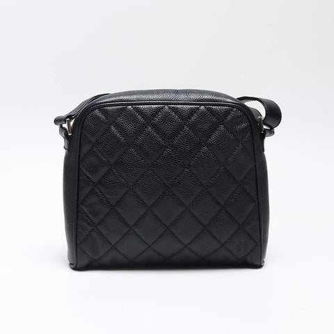 CHANEL Caviar Skin COCO Mark 12 series 2008-2009 Shoulder Bag black WS13571