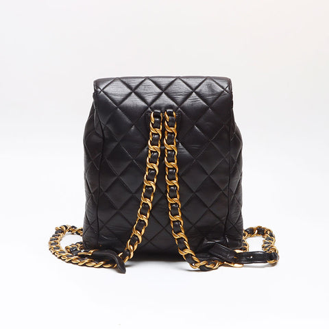 シャネル CHANEL 3番台 マトラッセ ラムスキン チェーン 1994-1999 リュック・デイパック ブラック WS13572