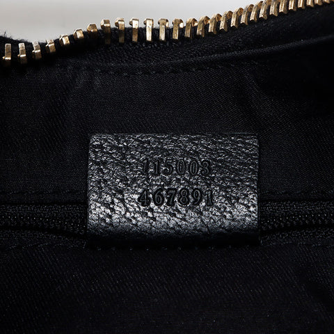 GUCCI Leather 115003 Shoulder Bag black WS13573