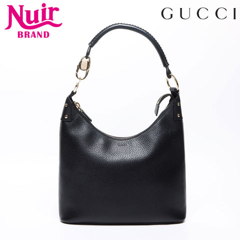 GUCCI Leather 115003 Shoulder Bag black WS13573