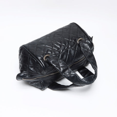 シャネル CHANEL 11番台 ミニボストン キャボアスキン ココマーク 2007-2008 ハンドバッグ ブラック WS13575