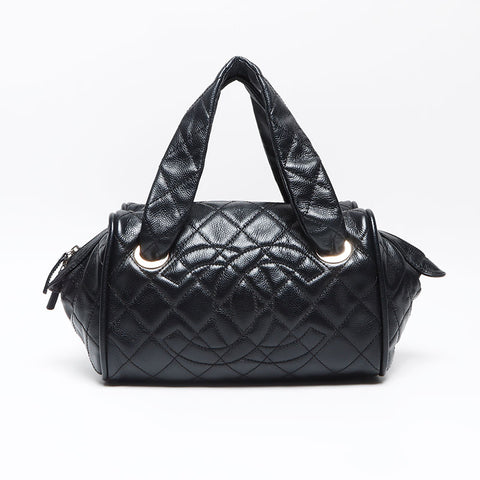 シャネル CHANEL 11番台 ミニボストン キャボアスキン ココマーク 2007-2008 ハンドバッグ ブラック WS13575