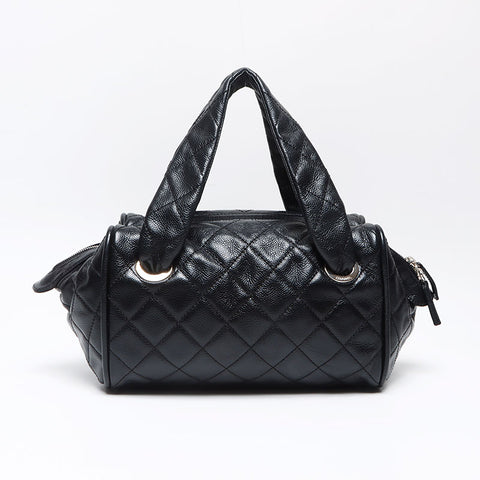 シャネル CHANEL 11番台 ミニボストン キャボアスキン ココマーク 2007-2008 ハンドバッグ ブラック WS13575