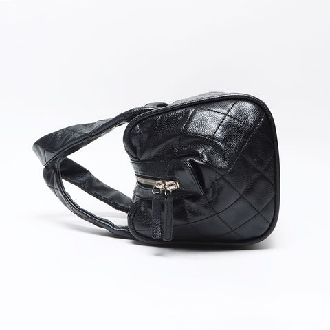 シャネル CHANEL 11番台 ミニボストン キャボアスキン ココマーク 2007-2008 ハンドバッグ ブラック WS13575
