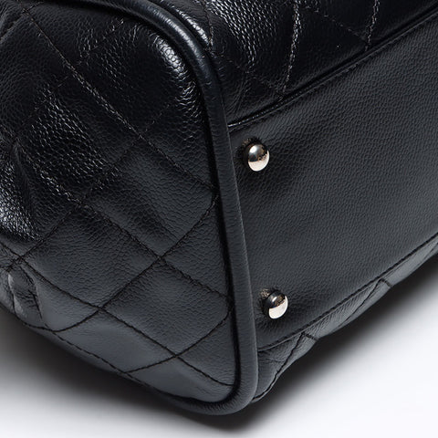シャネル CHANEL 11番台 ミニボストン キャボアスキン ココマーク 2007-2008 ハンドバッグ ブラック WS13575