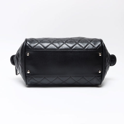 シャネル CHANEL 11番台 ミニボストン キャボアスキン ココマーク 2007-2008 ハンドバッグ ブラック WS13575