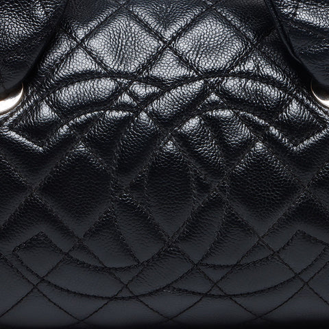 シャネル CHANEL 11番台 ミニボストン キャボアスキン ココマーク 2007-2008 ハンドバッグ ブラック WS13575