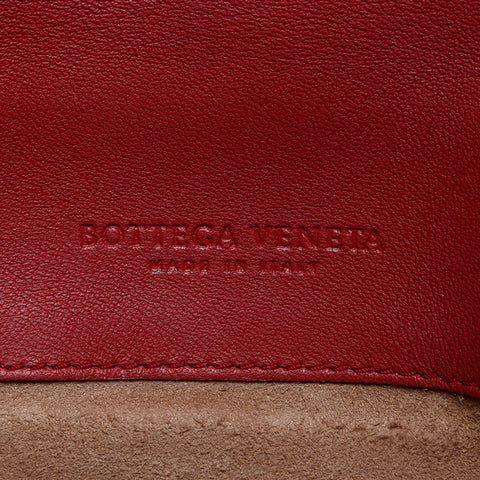 BOTTEGAVENETA NAPPA INTRECCIATO LUNA Shoulder Bag Red WS13578