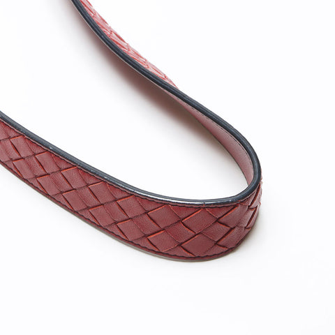 BOTTEGAVENETA NAPPA INTRECCIATO LUNA Shoulder Bag Red WS13578