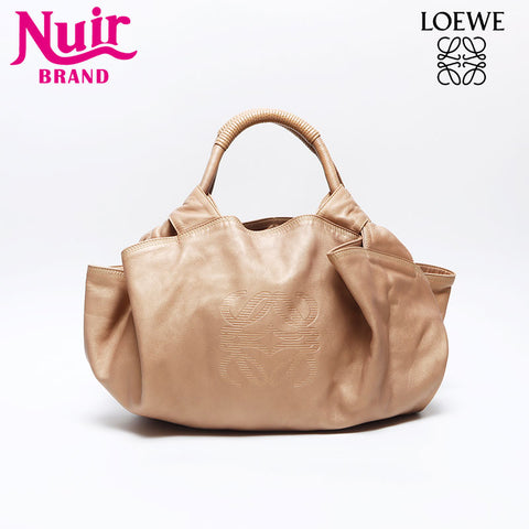 ロエベ LOEWE ナッパ アイレ アナグラム ハンドバッグ ゴールド WS13579