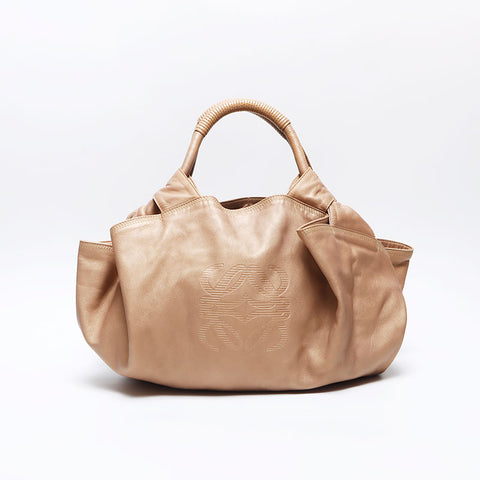 ロエベ LOEWE ナッパ アイレ アナグラム ハンドバッグ ゴールド WS13579