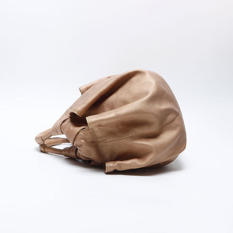 ロエベ LOEWE ナッパ アイレ アナグラム ハンドバッグ ゴールド WS13579
