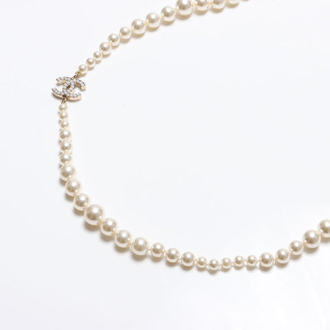 シャネル CHANEL 2010年製 パール ココマーク ネックレス ホワイト WS13580
