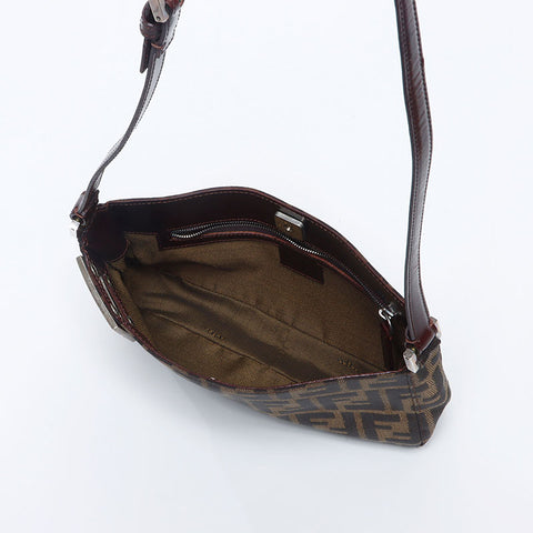 フェンディ FENDI ズッカ ロゴ キャンバス ショルダーバッグ ブラウン WS13584