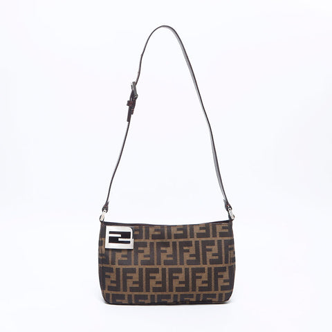 フェンディ FENDI ズッカ ロゴ キャンバス ショルダーバッグ ブラウン WS13584