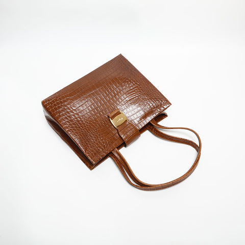 Salvatore Ferragamo Vara embossed leather Tote Bag Brown WS13585