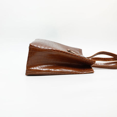 Salvatore Ferragamo Vara embossed leather Tote Bag Brown WS13585