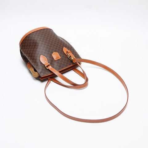 セリーヌ CELINE マカダム PVC 2way ショルダーバッグ ブラウン WS13586