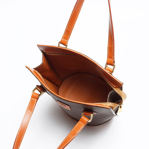 セリーヌ CELINE マカダム PVC 2way ショルダーバッグ ブラウン WS13586