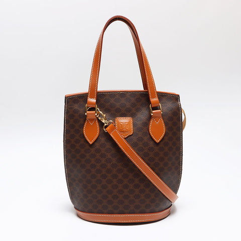 セリーヌ CELINE マカダム PVC 2way ショルダーバッグ ブラウン WS13586