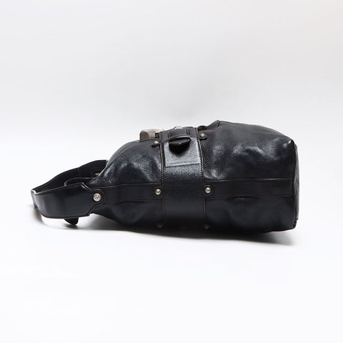 サルヴァトーレフェラガモ Salvatore Ferragamo ガンチーニ レザー ショルダーバッグ ブラック WS13590