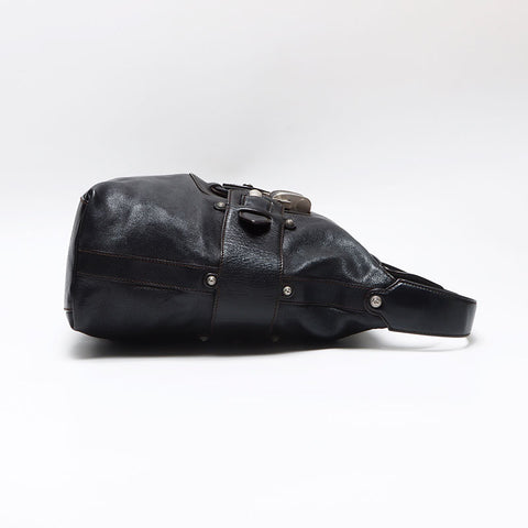 サルヴァトーレフェラガモ Salvatore Ferragamo ガンチーニ レザー ショルダーバッグ ブラック WS13590